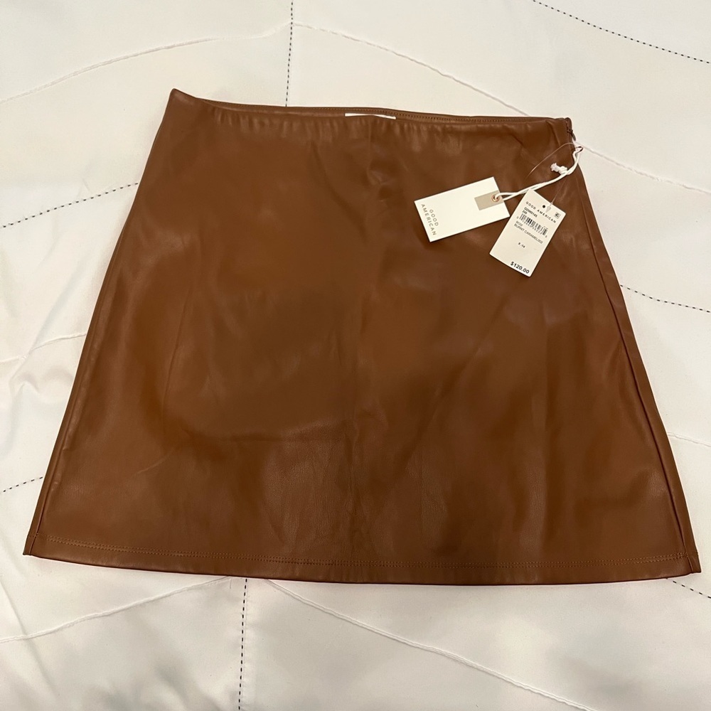NWT Good American Faux Leather Skirt Size 14  #G9